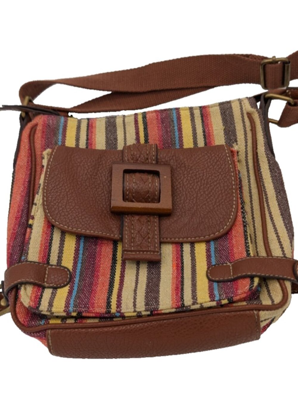 vintage 90's Gal purse rainbow stripes canvas crossbody